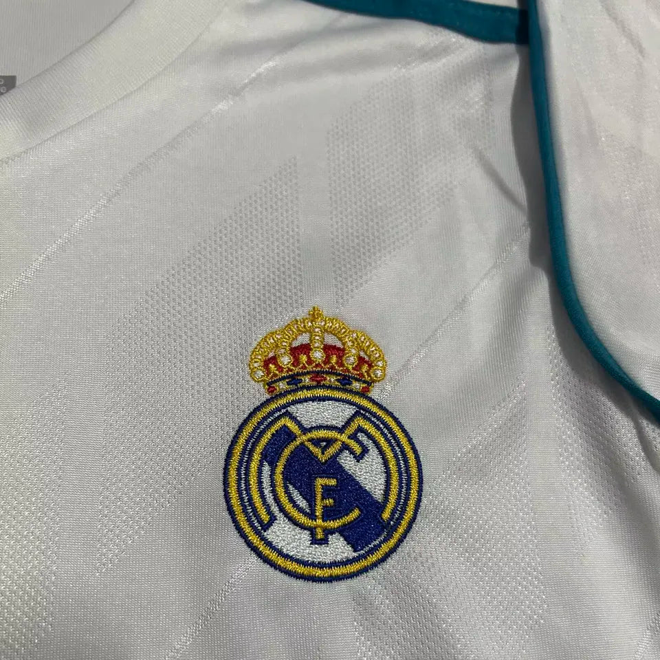 Real Madrid 17/18 White Home Retro Long Sleeve (KIDS)