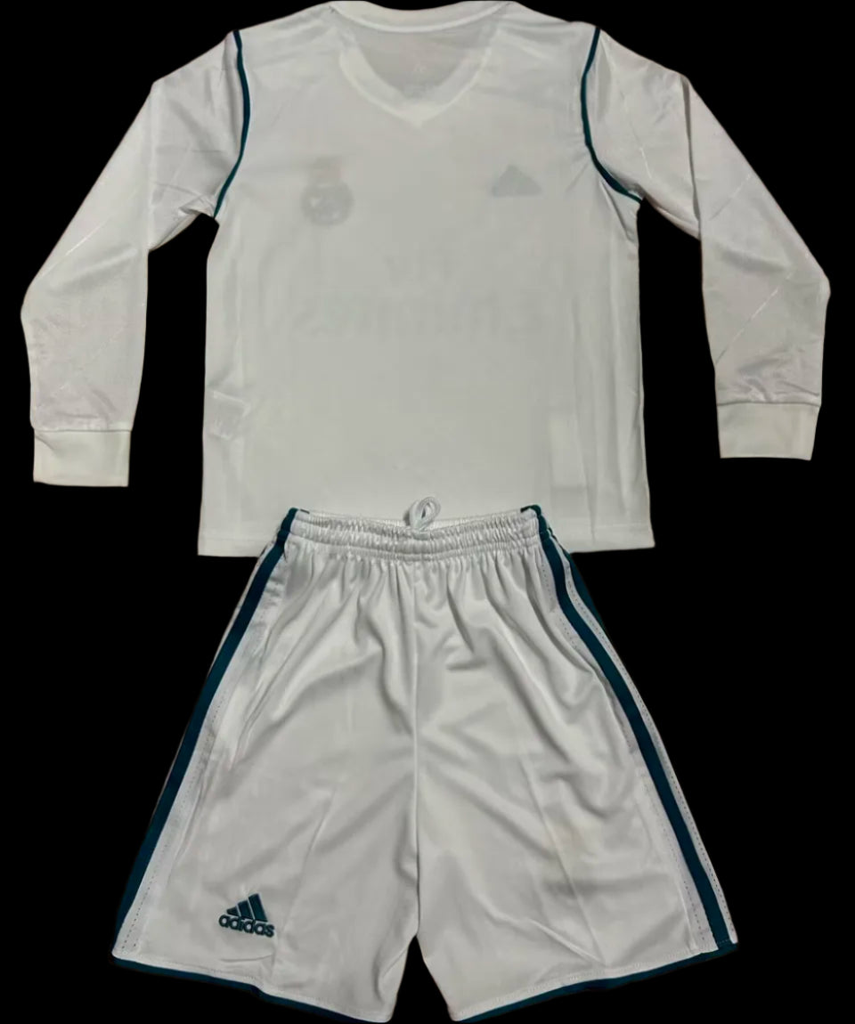 Real Madrid 17/18 White Home Retro Long Sleeve (KIDS)