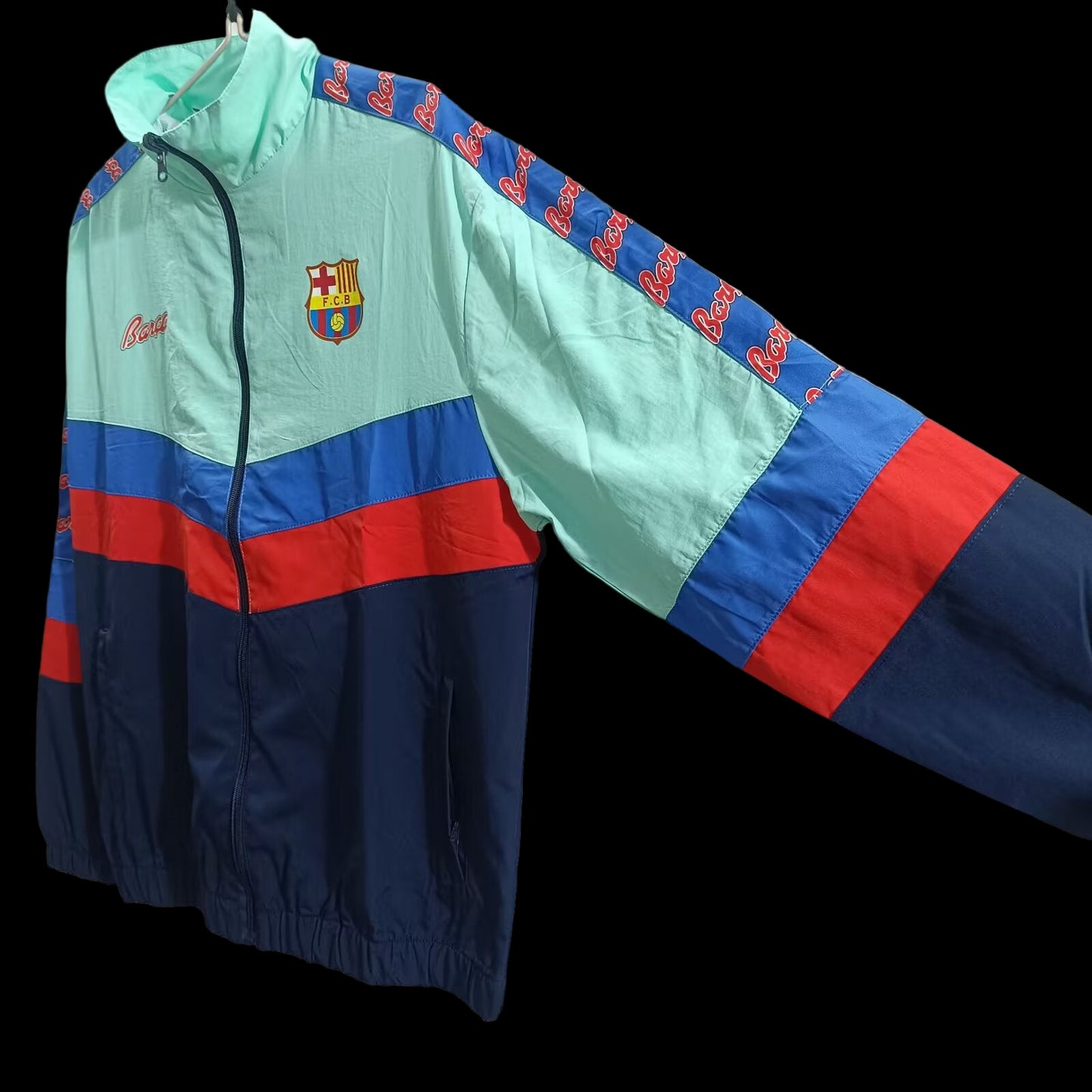 Barcelona Red and Blue Retro Windbreaker