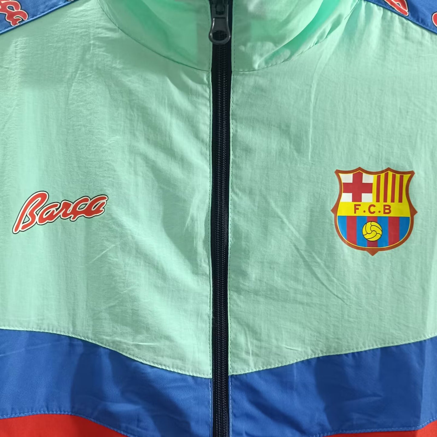 Barcelona Red and Blue Retro Windbreaker