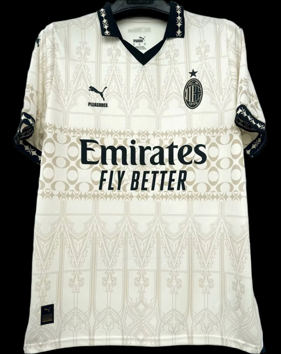 24/25 Rafael Leao AC Milan X Pleasures Collab White – Vintricks