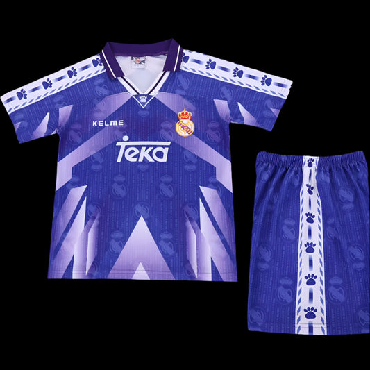 Real Madrid 1996/97 Away Blue Retro  (KIDS)