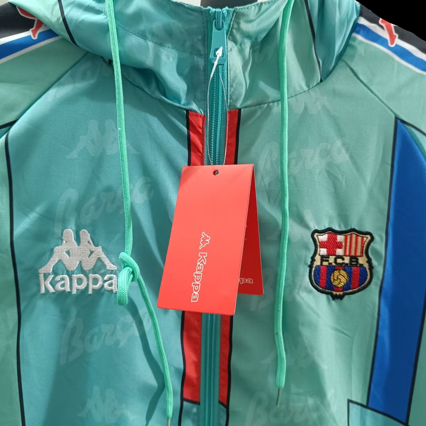 Barcelona Light Blue Retro Windbreaker