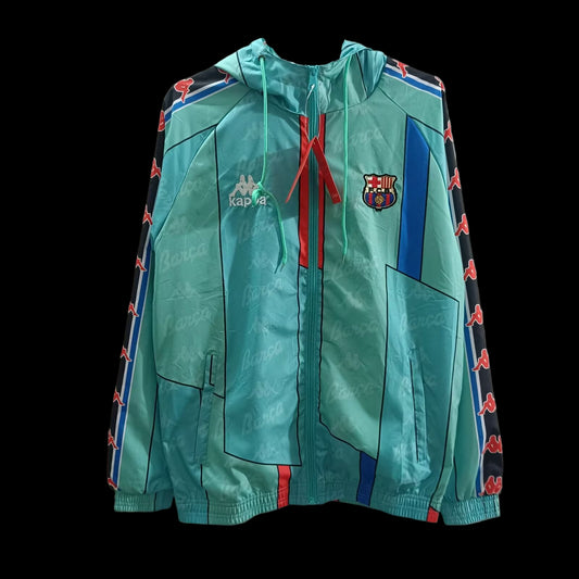Barcelona Light Blue Retro Windbreaker