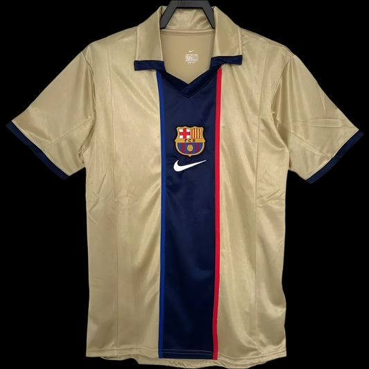 Barcelona 2001/02 Away Gold Retro Kit