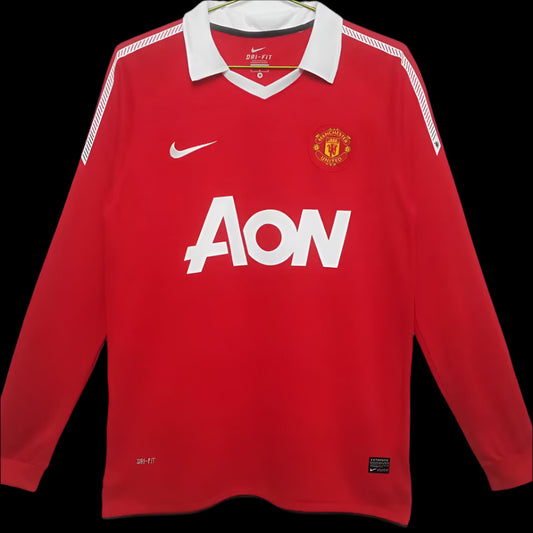 Man United 2010/11 Home Long Sleeve Retro Kit