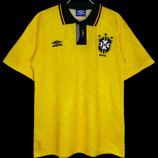 Brazil 1991/93 Home Yellow Retro kit