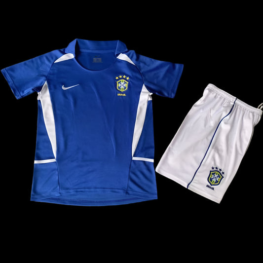 Brazil 2002 Away Blue Retro (KIDS)